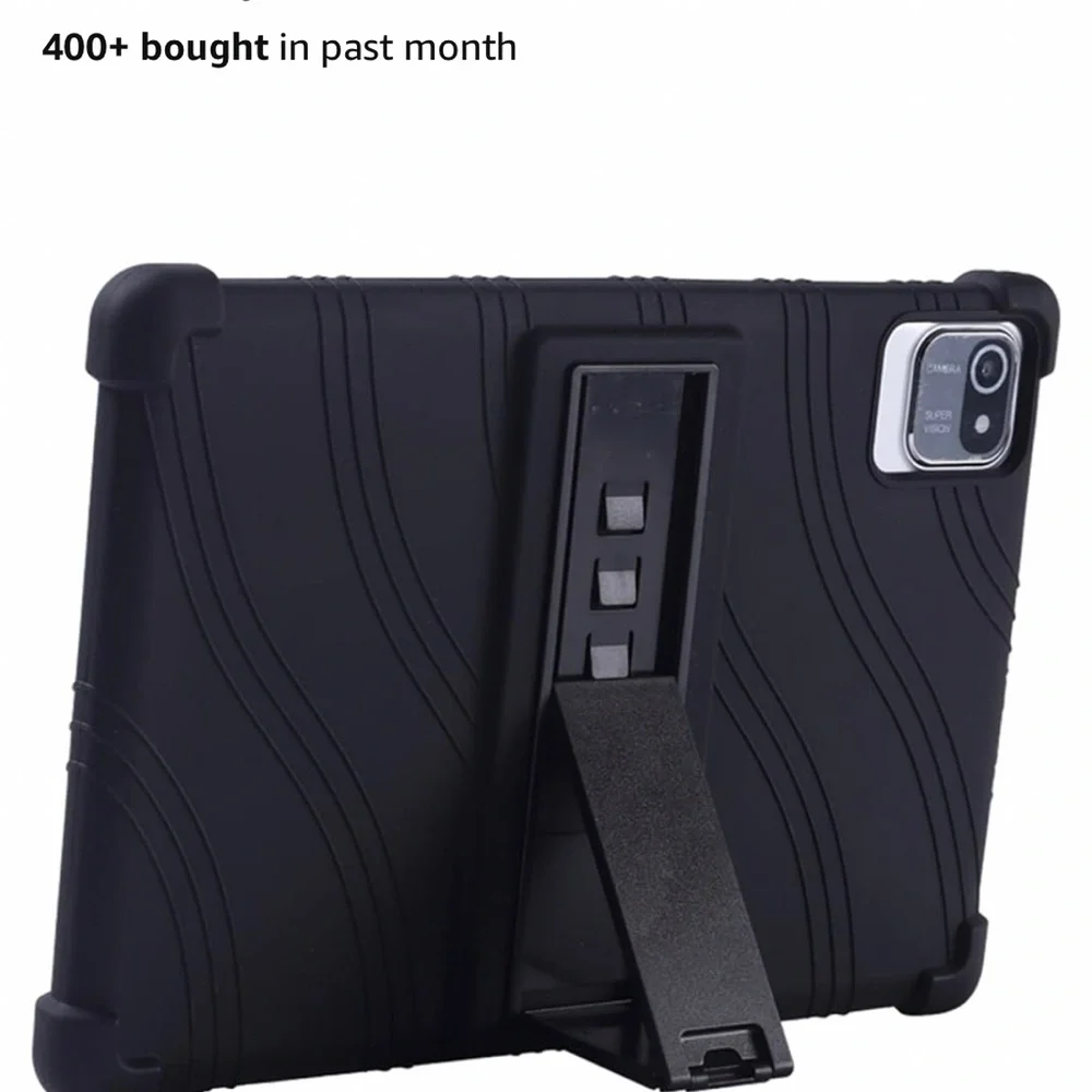Black Shockproof Tablet Case with Honeycomb Grip